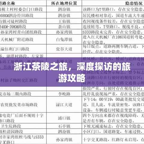 浙江茶陵之旅,深度探访的旅游攻略