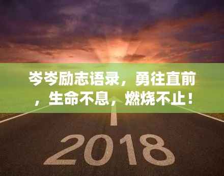 岑岑励志语录,勇往直前,生命不息,燃烧不止!
