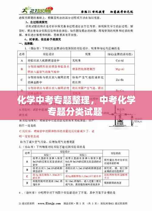 化学中考专题整理,中考化学专题分类试题
